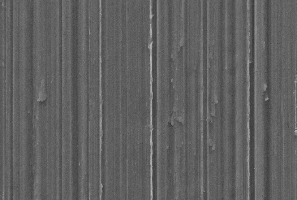 Fig. 1: Scanning electron micrograph of a machined titanium surface (kindly provided by Insititut Straumann AG, Basel, Switzerland)
